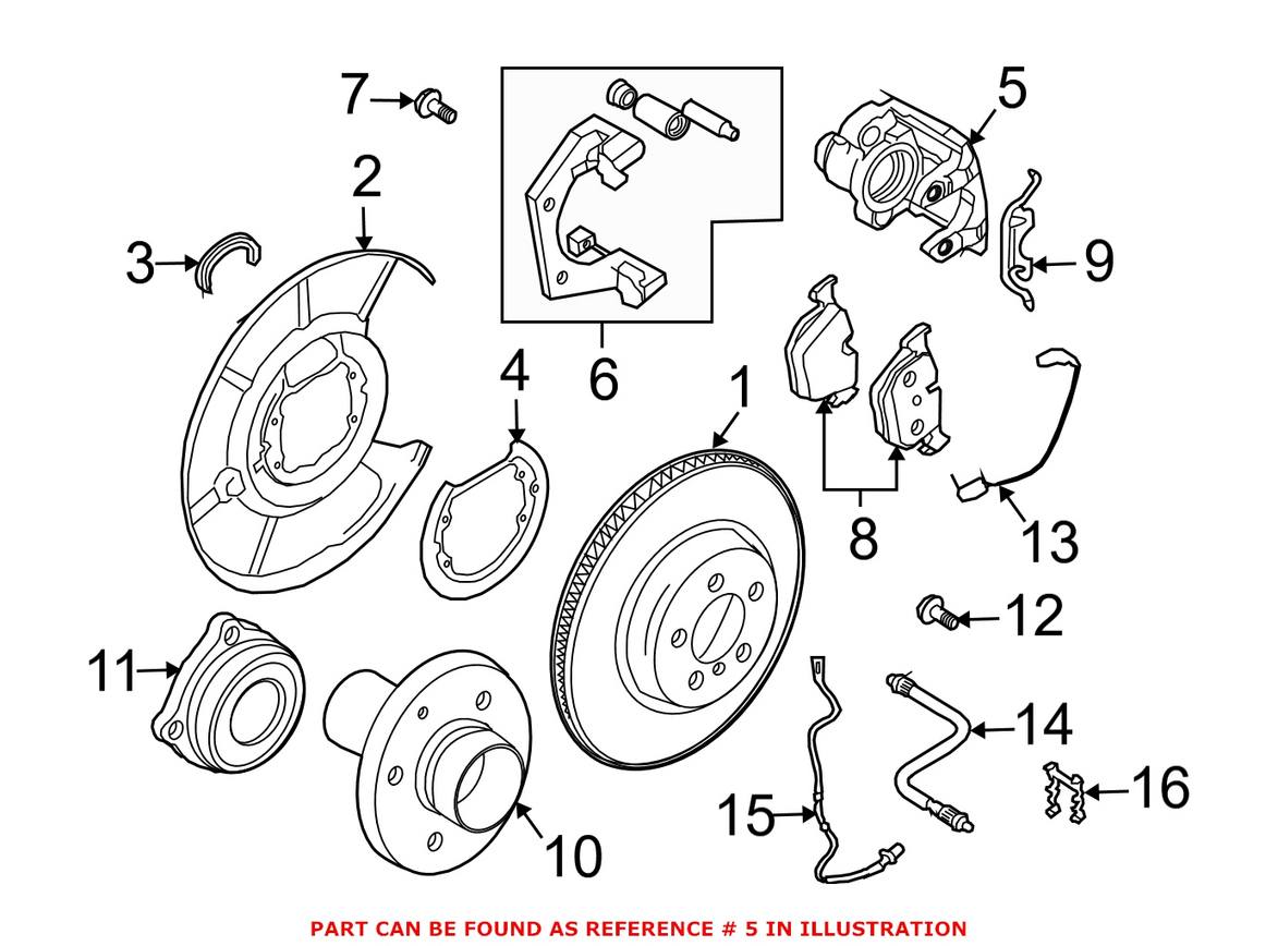 BMW Disc Brake Caliper - Rear Driver Left 34216758057